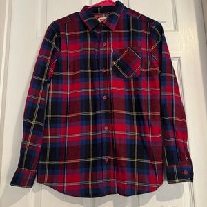 NEW with tags Levi’s Boys Flannel One Pocket Plaid Shirt Red/Blue Size Large